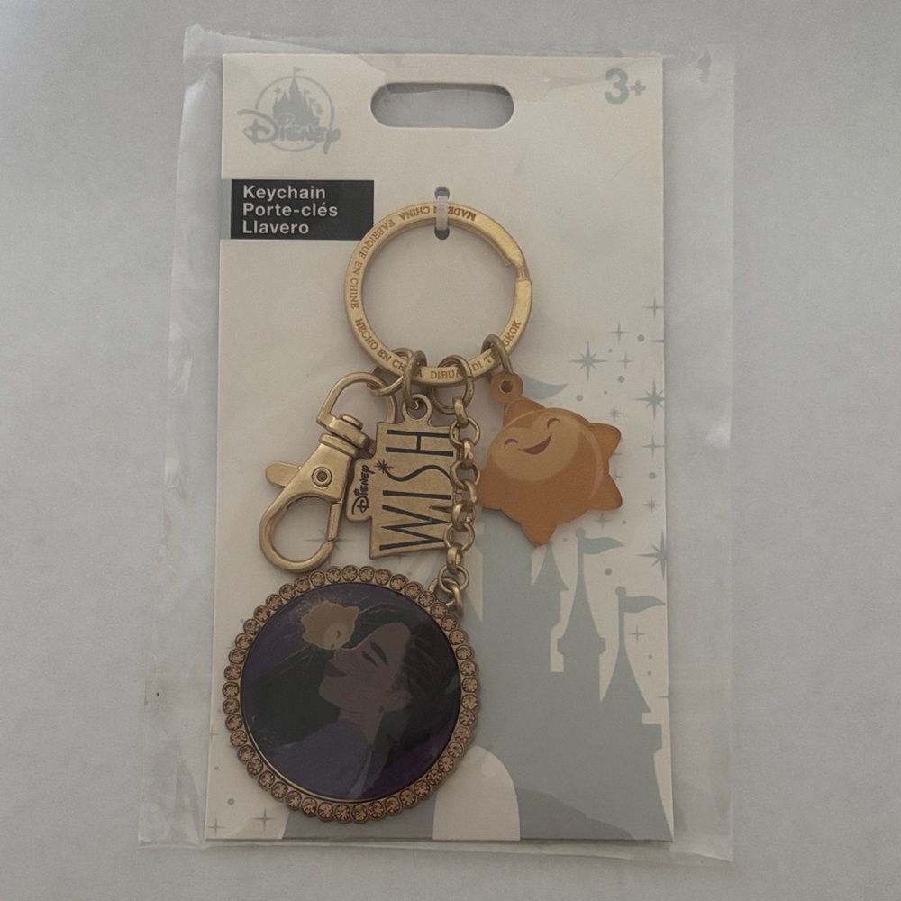 Disney Gold and Purple Wish Keychain